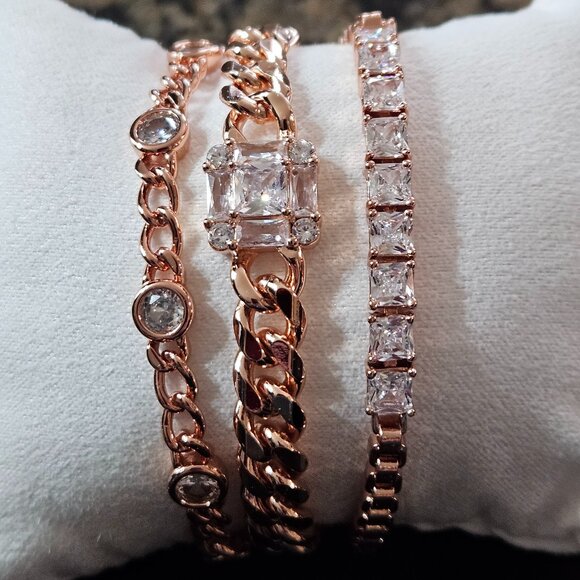 Bomb Party RBP8085 "She Understood the Assignment" Diamond CZ Luxe Bracelets - Picture 1 of 4